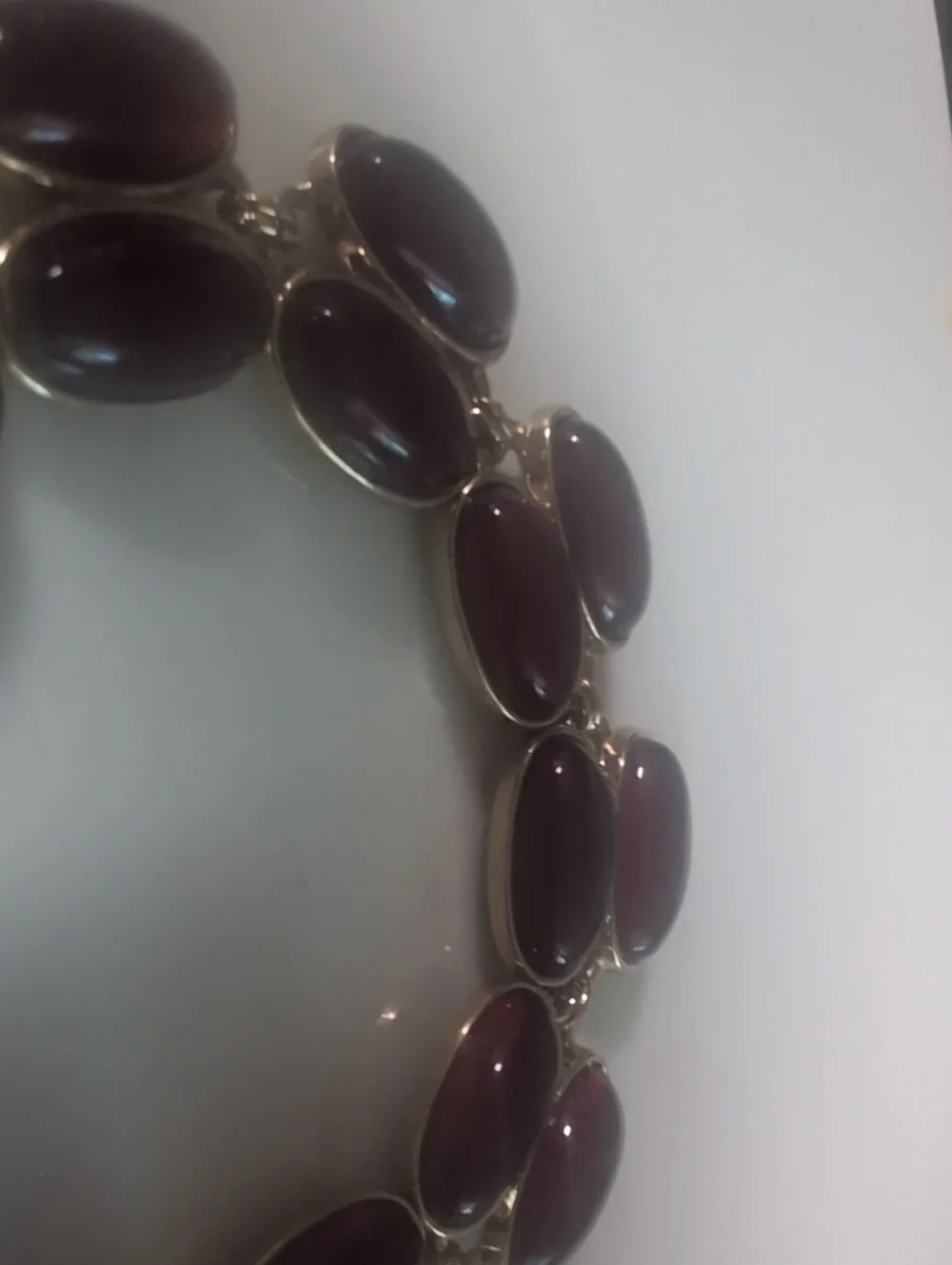 Vintage Mid- Century Gold Tone Double Cabochon Link Panel Bracelet